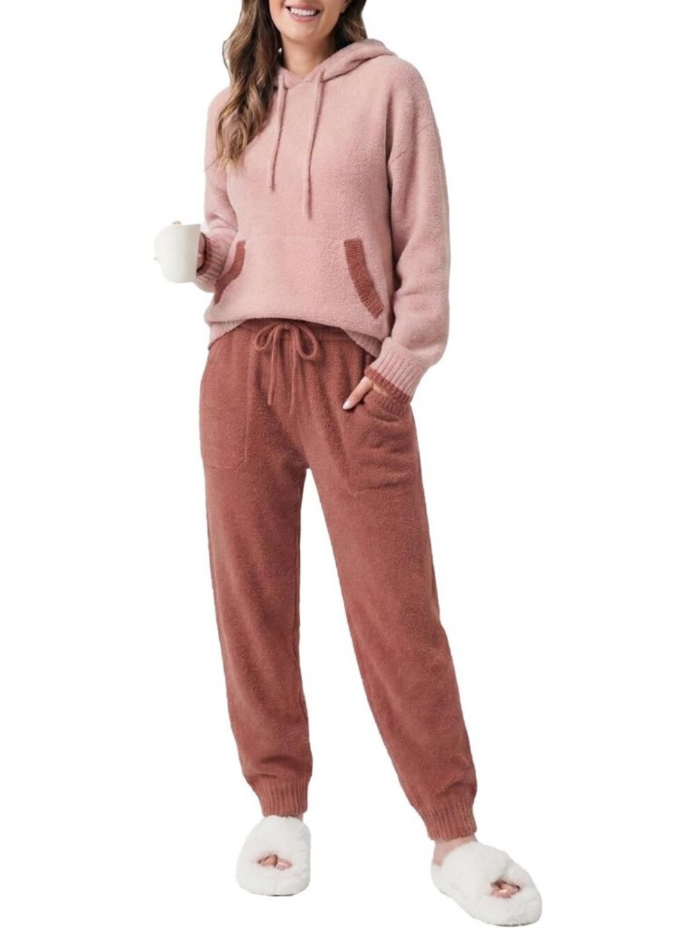 Cozy Fleece Pajama Set for Women | Warm Sleepwear & Loungewear PJs